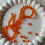 6 mm dark orange glass Crystal