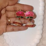 Pink Lotus zumka Earrings