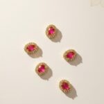 Oval shape pink ad stone (Single)