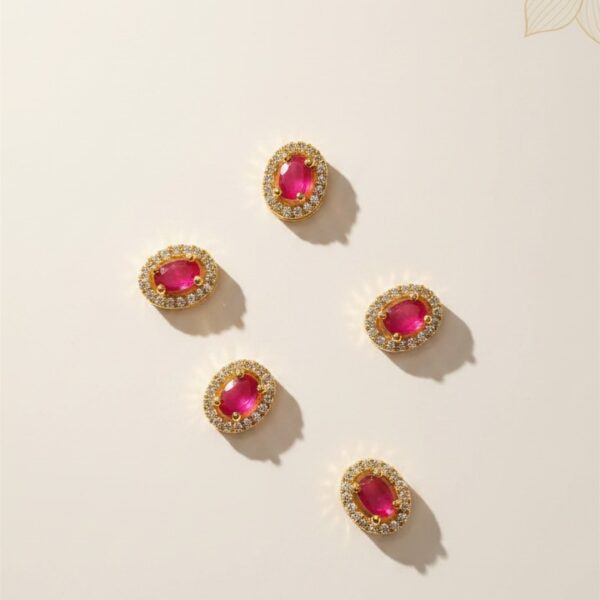 Oval shape pink ad stone (Single)