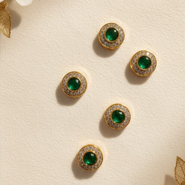 Round shape green ad stone (Single)