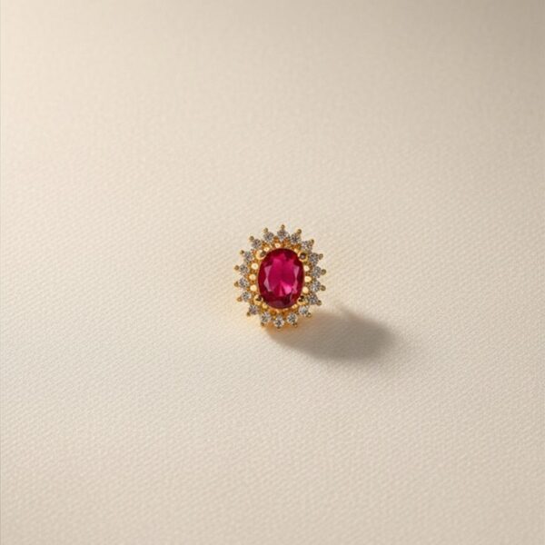 Oval red premiun big ad stone (Single)