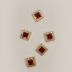 Square shape red ad stone (single)