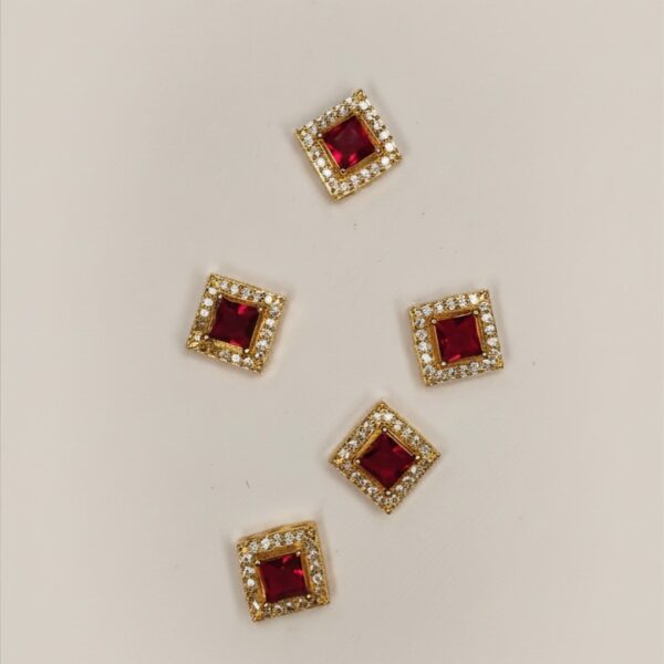 Square shape red ad stone (single)