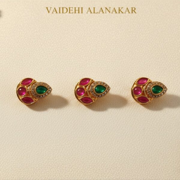 Red chandra with green drop pack of 6