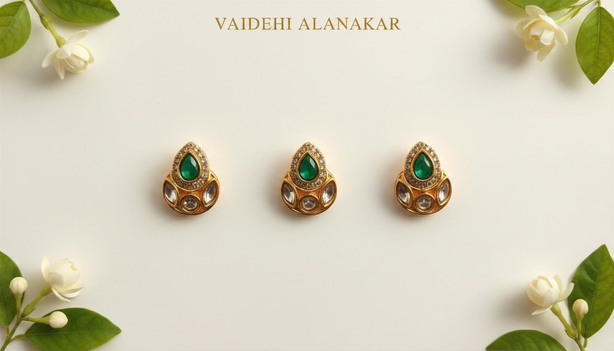27 white chandra with green drop pack of 6 - Image 1