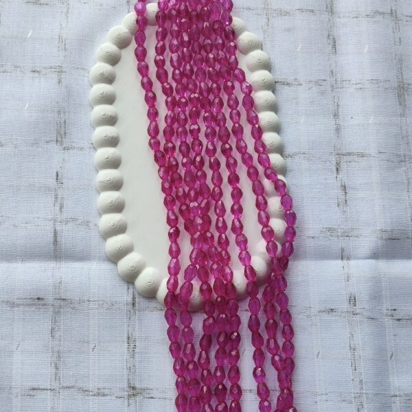 6 mm pink drop crystal (single line)