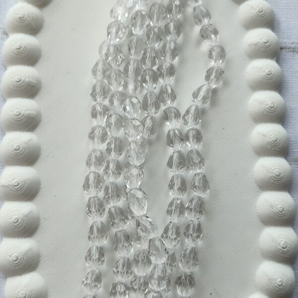 6 mm white drop crystal (single line)